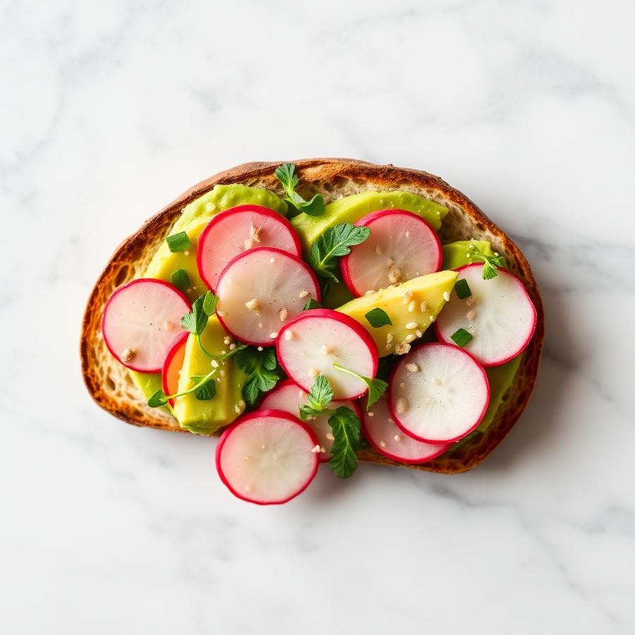 Avocado-Toast mit Radieschen